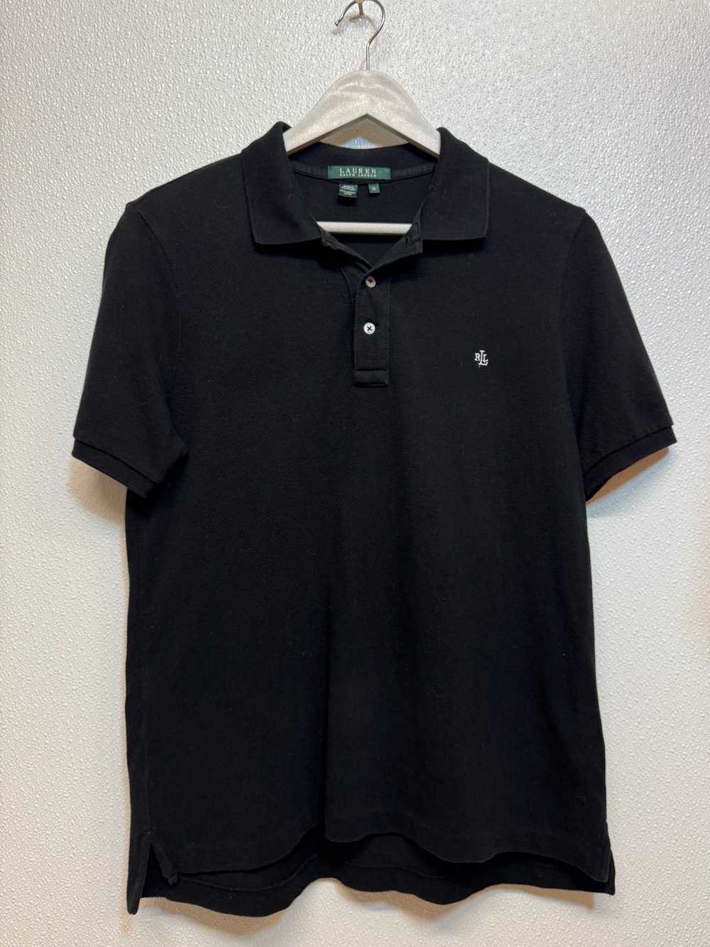 Ralph Lauren Black Polo Shirt with Small Embroidered Logo - Men Sz M (D-98)